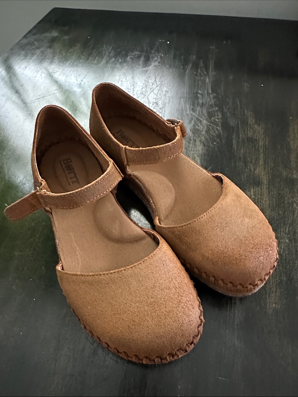 Born Brown Suede Mary Jane Flats